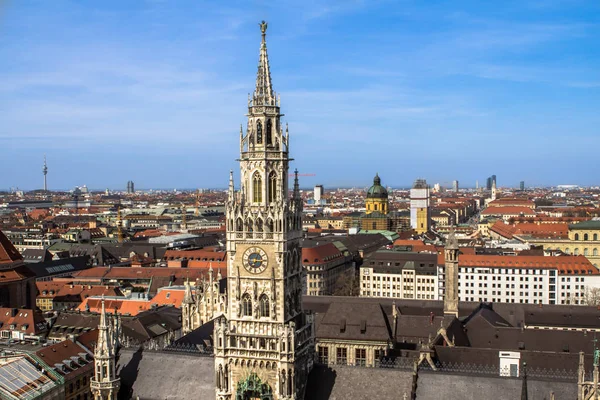 Вид Воздуха Старую Ратушу Мюнхена Германия — стоковое фото