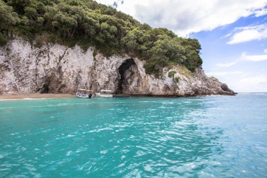 Rovinia beach, Corfu, Yunanistan 