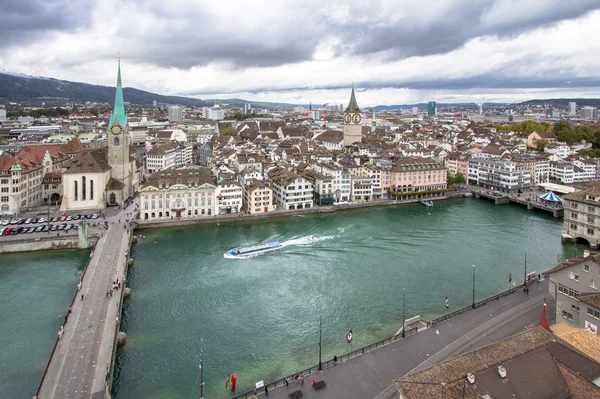 Zurich stadsbilden (Flygfoto) — Stockfoto