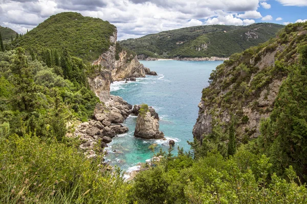 Paleokastritsa bay, ostrov Korfu, Řecko — Stock fotografie