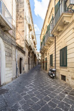 Ortigia Alley, Syracuse, Sicilya, İtalya