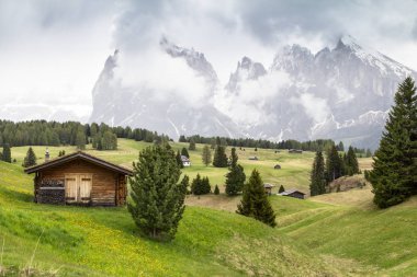 South Tyrol, İtalya Dolomites içinde Langkofel (Sassolungo) monte