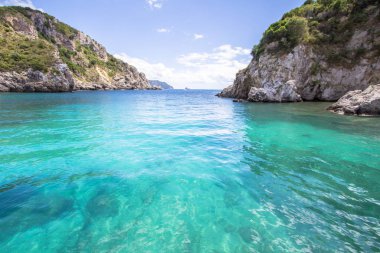 Paleokastritsa bay Korfu, Yunanistan
