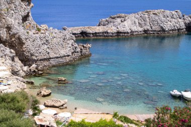 St Paul'ın Bay adlı Lindos Rodos Adası Yunanistan