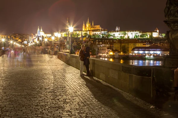 Gece sahne Prag, Çek Cumhuriyeti — Stok fotoğraf
