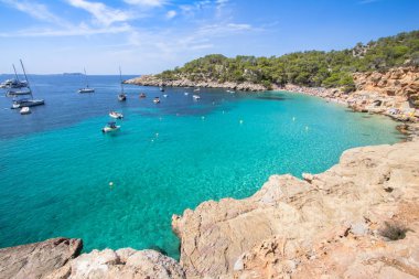 Cala Salada beach, Ibiza, İspanya
