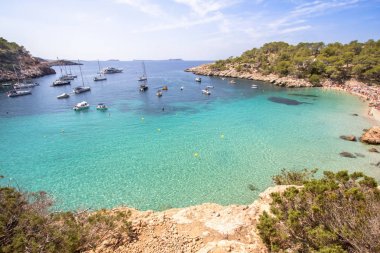 Cala Salada beach, Ibiza, İspanya