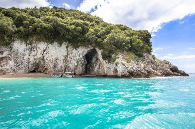 Rovinia beach, Corfu, Yunanistan 