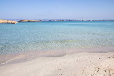 Beach Ses Illetas, Formentera, İspanya