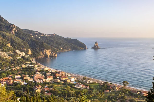 Pantai Agios Gordios, pulau Corfu, Yunani — Stok Foto