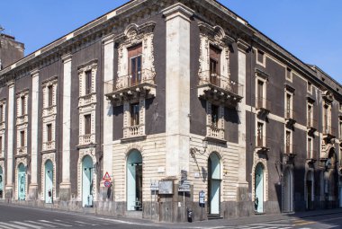Tarihi bina kare Stesicoro, Catania, İtalya