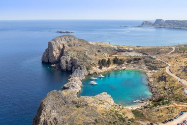 St Paul'ın Bay adlı Lindos Rodos Adası Yunanistan