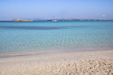 Beach Ses Illetas, Formentera, İspanya