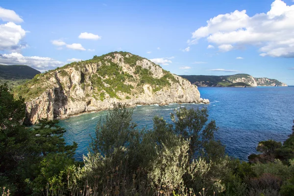 West kust van Corfu, Griekenland — Stockfoto