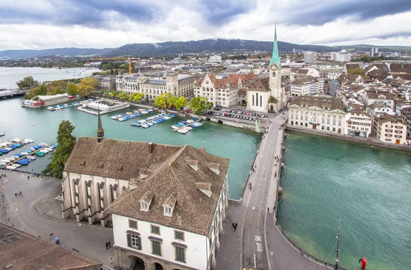 Zurich stadsbilden (Flygfoto) — Stockfoto