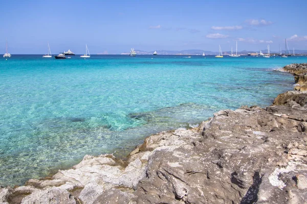 Strand Ses Illetas, Formentera, Spanje — Stockfoto
