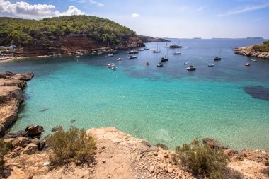 Cala Salada beach, Ibiza, İspanya