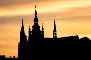 St. Vitus Katedrali Prag Sunset'teki, Çek Cumhuriyeti