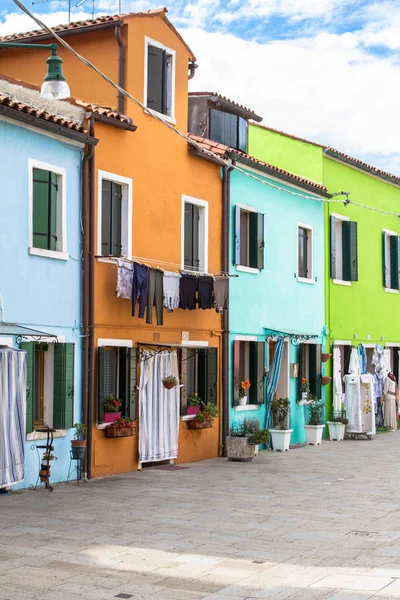 Kolorowe domy w Burano, Venice — Zdjęcie stockowe