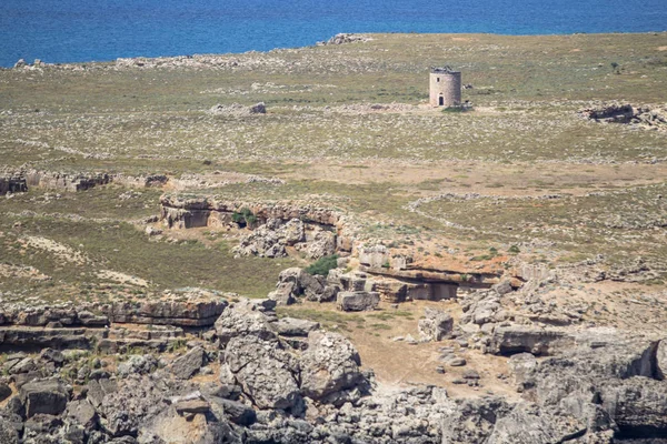 Zřícenina hradu Asklipio, ostrov Rhodos, Řecko — Stock fotografie