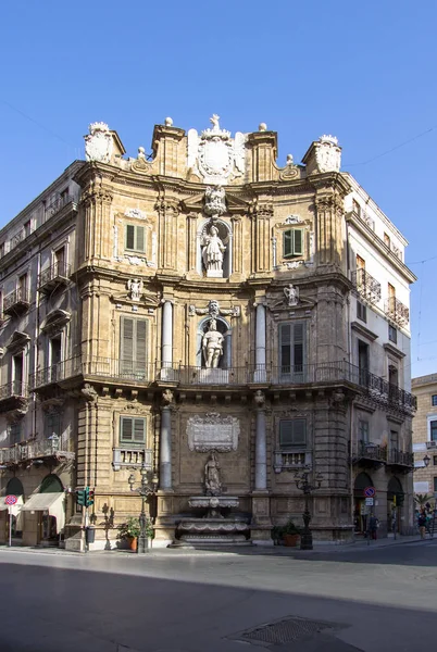 Quattro Canti di citta à Palerme, Sicile, Italie — Photo