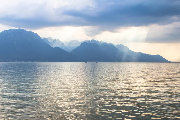 Genève sjö panorama, Schweiz — Stockfoto