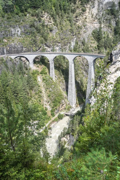 Landwasser Viaduct, Davos, Švýcarsko — Stock fotografie