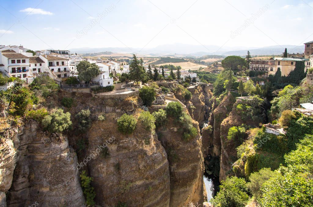 Scenic view of the rock in Ronda, Spain