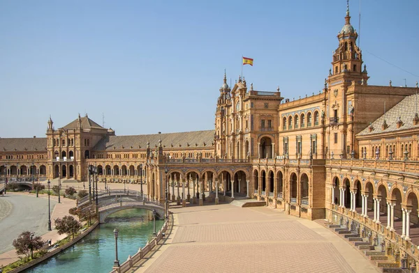 Panoramic view of the Plaza de Espa��a, Seville, Spain Royalty Free Stock Images