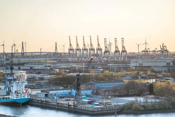 Widok panoramiczny z Filharmonii Łaby, Hamburg, Niemcy — Zdjęcie stockowe