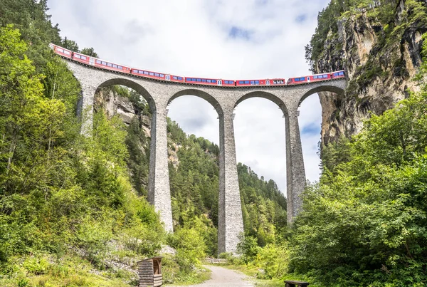 Landwasser Viaduct, Davos, Suíça — Fotografia de Stock