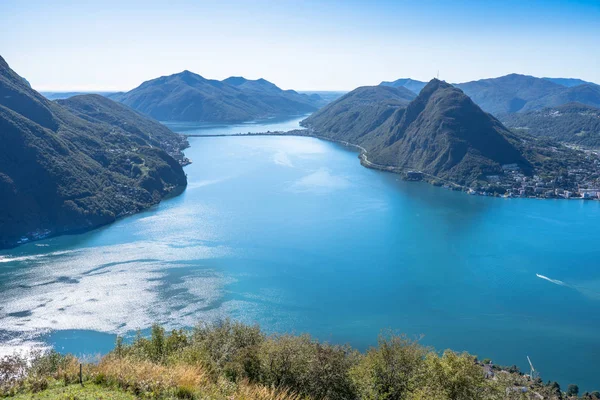 Panorama of Lake Lugano, Switzerland — Stock Photo, Image
