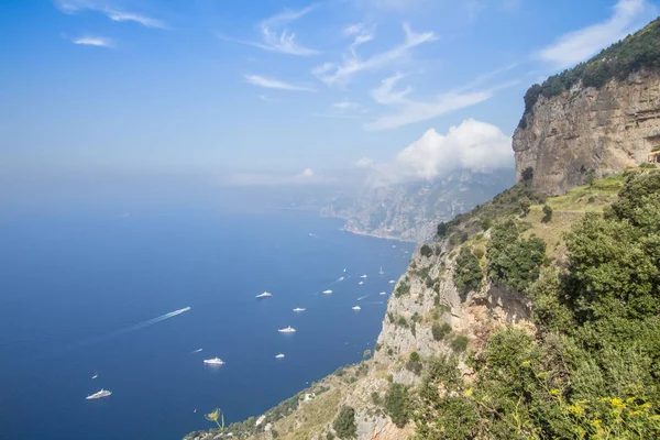 Linia brzegowa Positano, wybrzeże Amalfi, Włochy — Zdjęcie stockowe