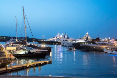 Luxury yachts moored in Porto Cervo