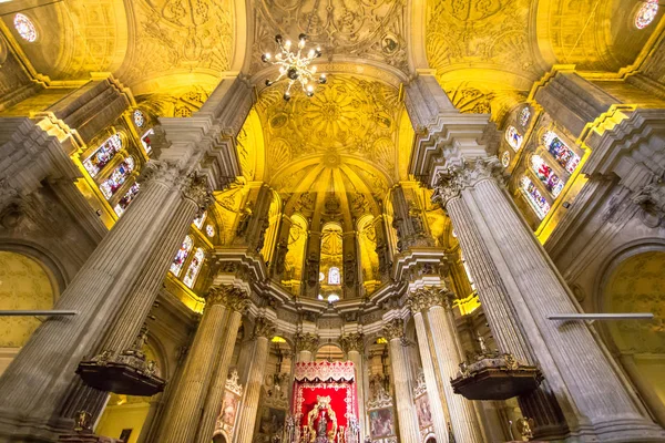 Interiör bild av katedralen Malaga, Spanien — Stockfoto