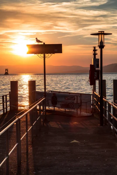 Geneva lake sunset in Switzerland — Stock Photo, Image
