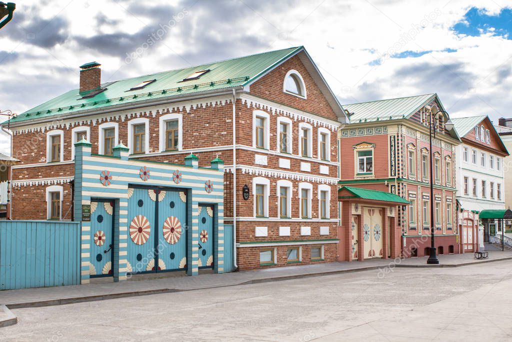 Colorful old tatar house in Kazan, Russia