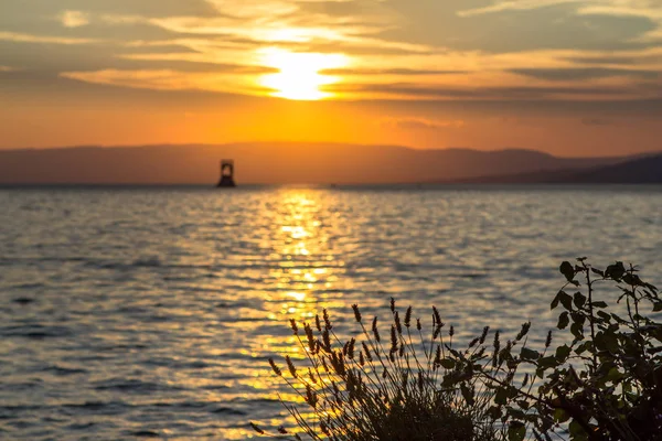 Geneva lake sunset in Switzerland — Stock Photo, Image