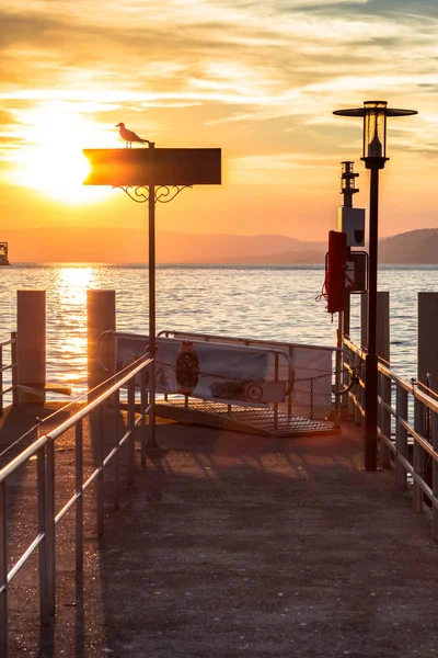 Geneva lake sunset in Switzerland — Stock Photo, Image