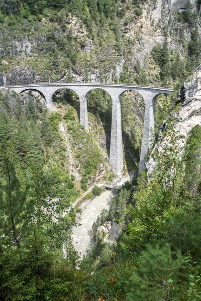 Landwasser viadukt, davos, Schweiz — Stockfoto