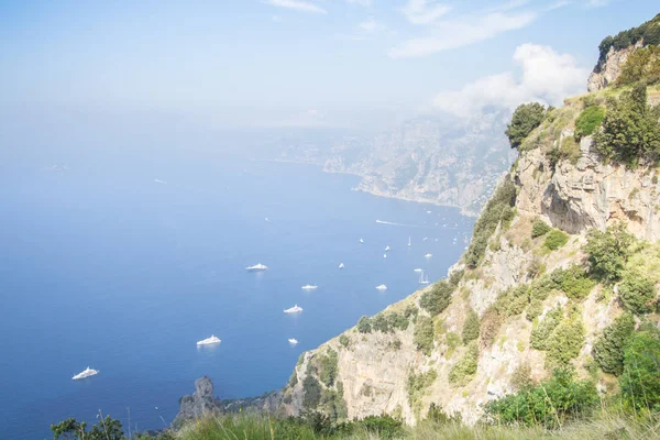 Linia brzegowa Positano, wybrzeże Amalfi, Włochy — Zdjęcie stockowe