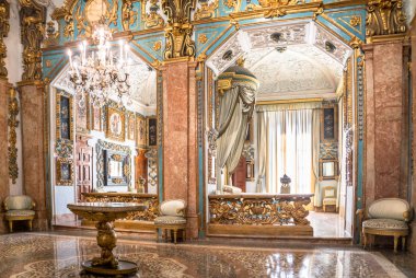 Palazzo Borromeo 'nun İçi, Lago Maggiore, Stresa, İtalya