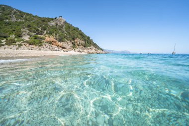 Sardinya, İtalya 'da ünlü Spiaggia del Principe