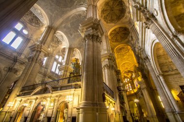 İspanya 'nın Malaga Katedrali' nin iç manzarası