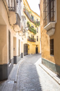 Seville, Endülüs, İspanya 'nın dar sokakları.