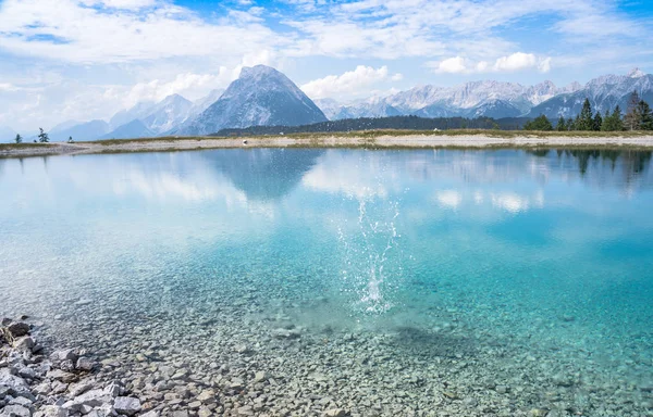 Lago Montaña Speicherteich Gschwandtkopf Seefeld Tirol Austria —  Fotos de Stock