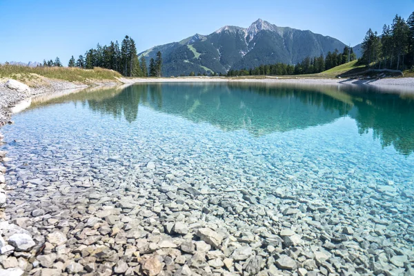 Mountain Lake Speicherteich Gschwandtkopf Seefeld Tirol Austria — 스톡 사진