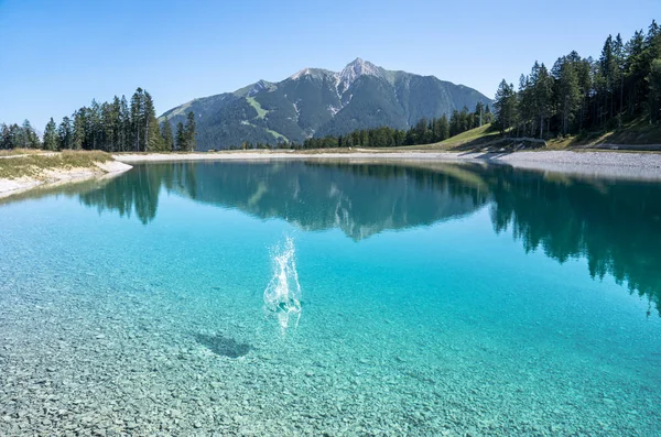 Mountain Lake Speicherteich Gschwandtkopf Seefeld Tirol Austria — Stock Photo, Image