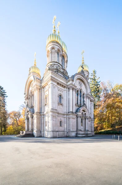 Velha Capela Ortodoxa Tradicional Russa Wiesbaden Alemanha — Fotografia de Stock