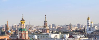 Moskova 'nın merkezinin panoramik görüntüsü, Rusya